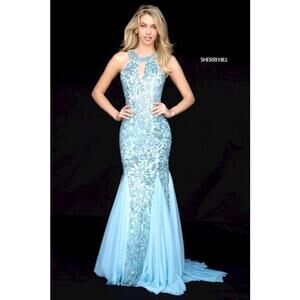 Stunning Heavily Beaded Sherri Hill Formal Dress Sz 14